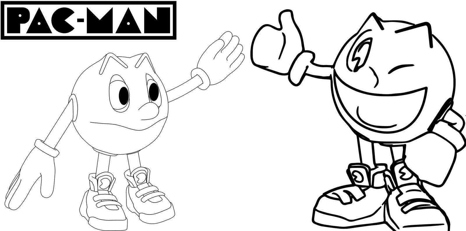 12 Pacman Coloring Pages for 3 Years and Up.