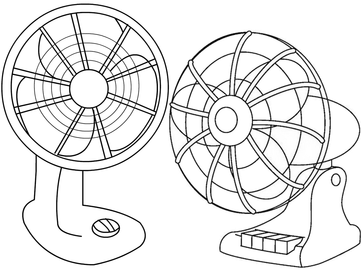 table fan clipart coloring page.